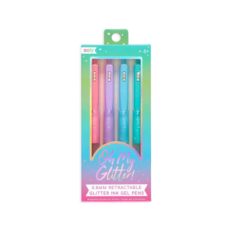 Pens - Oh My Glitter! 4 Pack Retractable Glitter Gel (0.8mm)
