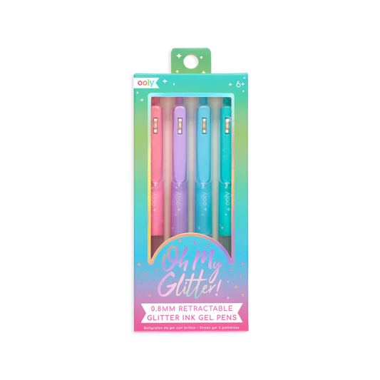 Pens - Oh My Glitter! 4 Pack Retractable Glitter Gel (0.8mm)