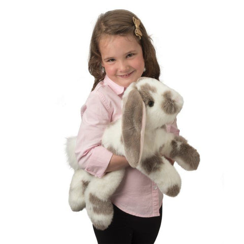 Stuffed Animal - Ramsey Dlux Grey Spotted Bunny