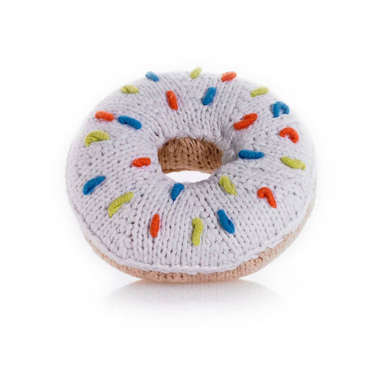 Yarn Rattle - White Donut