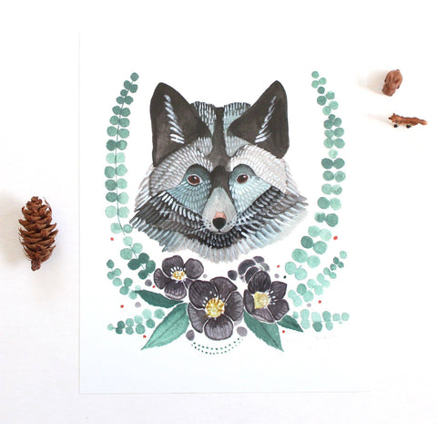 Art Print - Black Fox 8''x10"