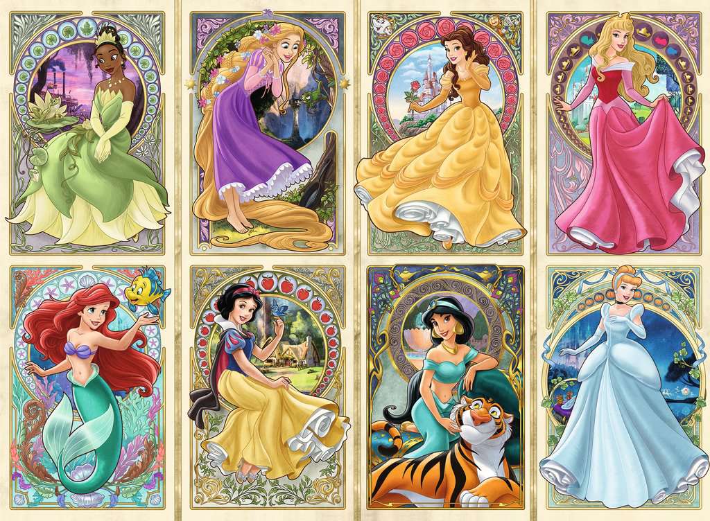 Puzzle - Art Nouveau Disney Princesses: Treasures From The Vault (1000pc)