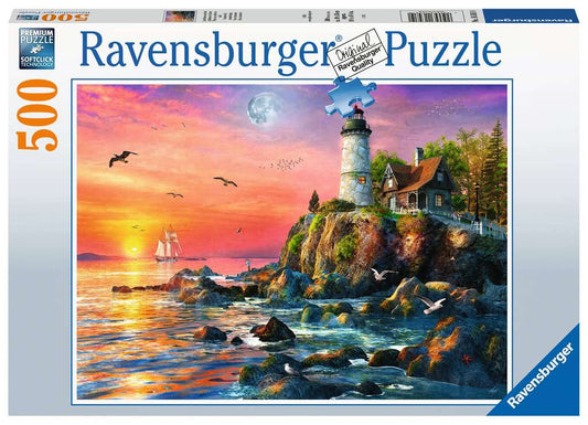 Puzzle - Lighthouse at Sunset (500pc)