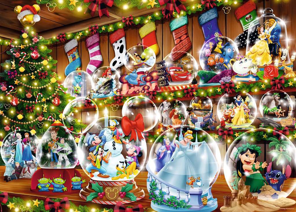 Puzzle - Globo de nieve navideño de Disney (1000 piezas)
