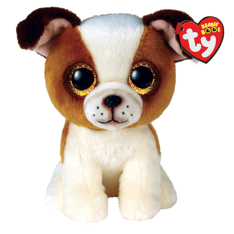 Stuffed Animal - Beanie Boo Hugo the Brown & White Dog 6"