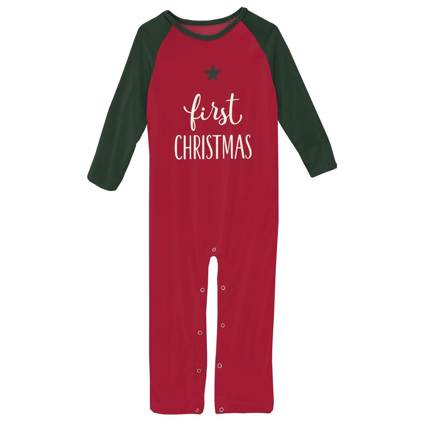 Raglan Romper - Crimson First Christmas