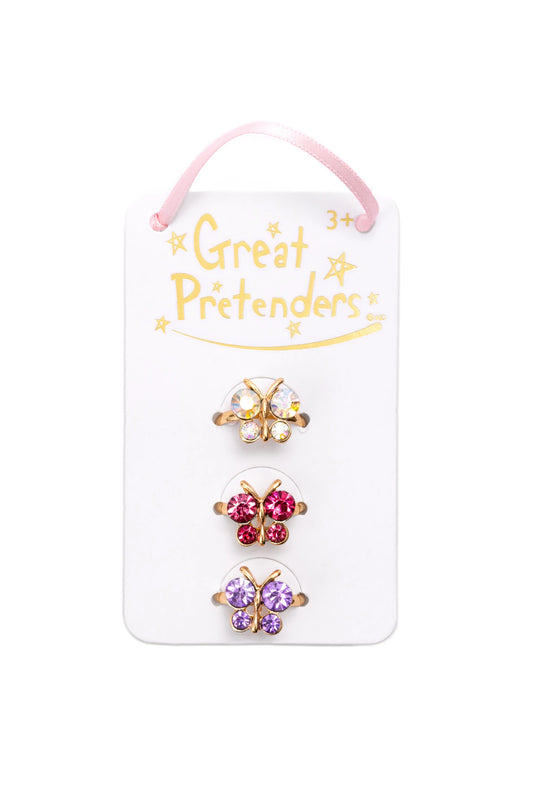 Jewelry (Kids) - Boutique Butterfly Gem Rings (3pc)