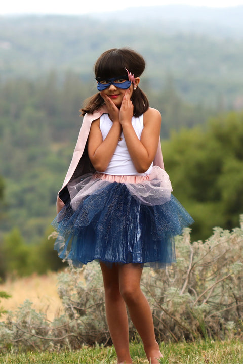 Dress Up - Super-Duper Cape, Tutu & Mask (Navy & Pink)