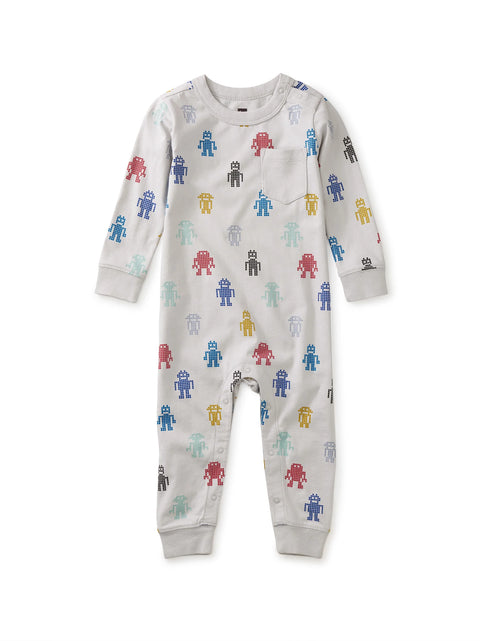 Pocket Baby Romper (Long Sleeve) - Pixel Robots