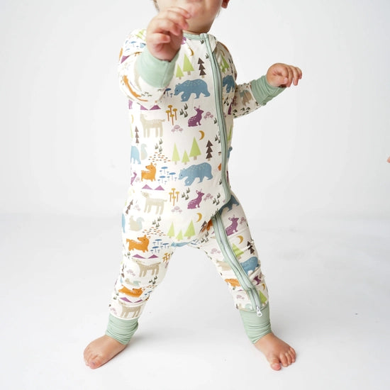 Last One - Size 12/18M: Coverall (Convertible) - Forest Friends Animals