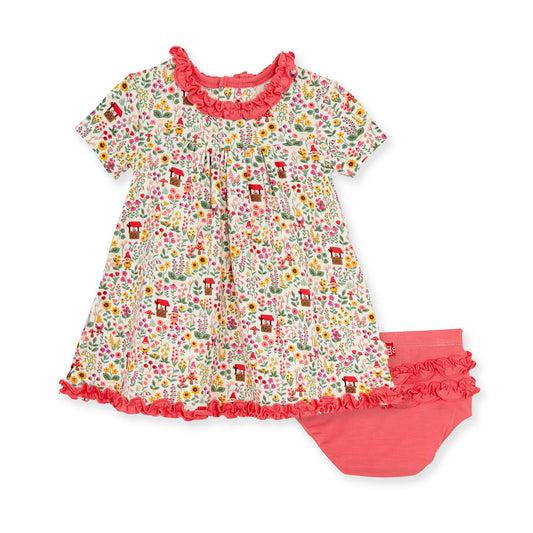 Dress with Ruffle Diaper Cover (Magnetic) - Gnome Sweet Gnome