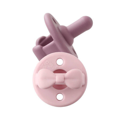 Pacifier Set - Lilac & Orchid Bows