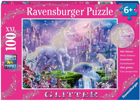 Puzzle - Reino de los Unicornios con Purpurina (100 piezas)