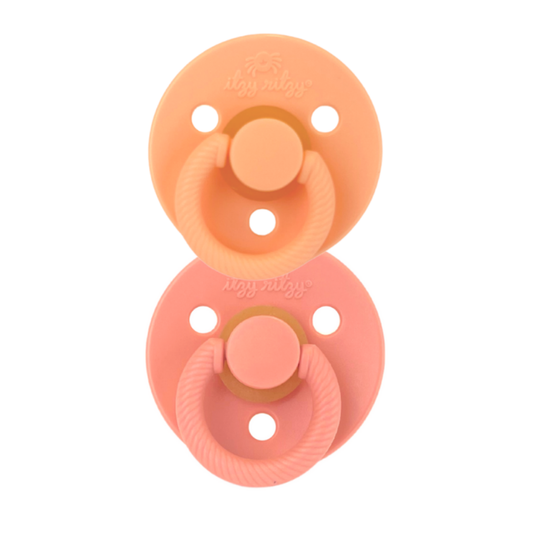 Pacifier Set - Itzy Soother Apricot & Terracotta Natural Rubber