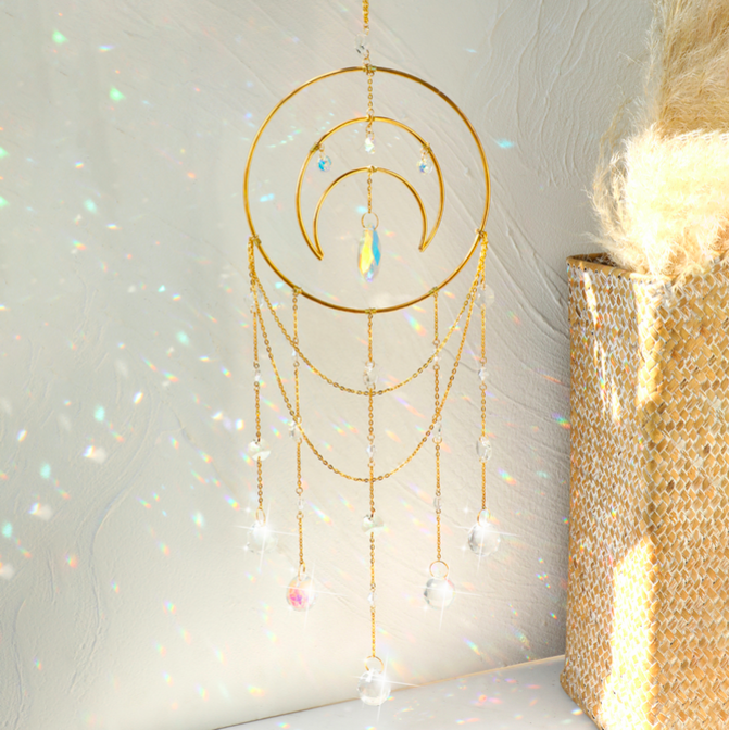 Dreamcatcher - Moon Teardrop Crystal Prism