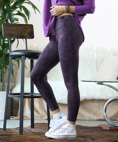 Leggings (Full Length) - Mineral Wash Blackberry