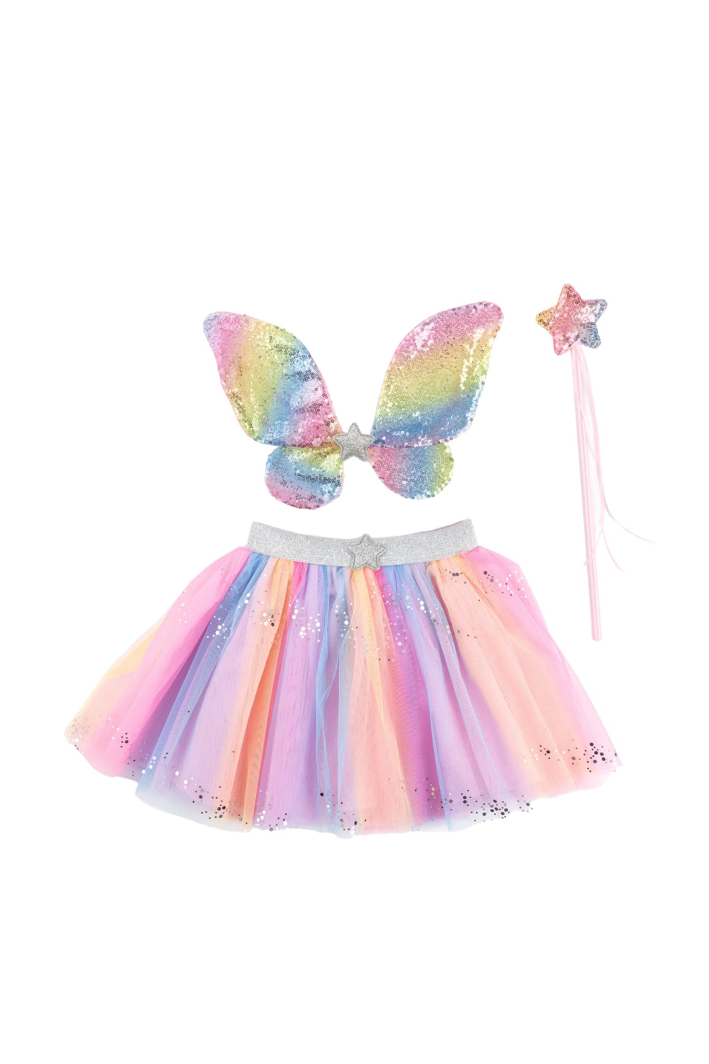 Dress Up - Rainbow Sequin Skirt, Wings & Wand