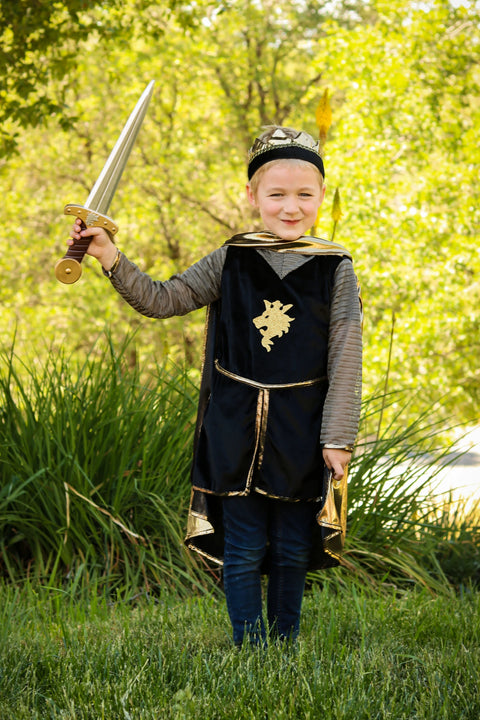 Dress Up - Gold Knight Cape With Crown