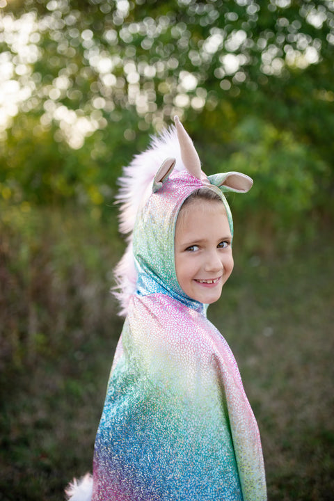 Dress Up - Rainbow Reversible Unicorn/Dragon Cape