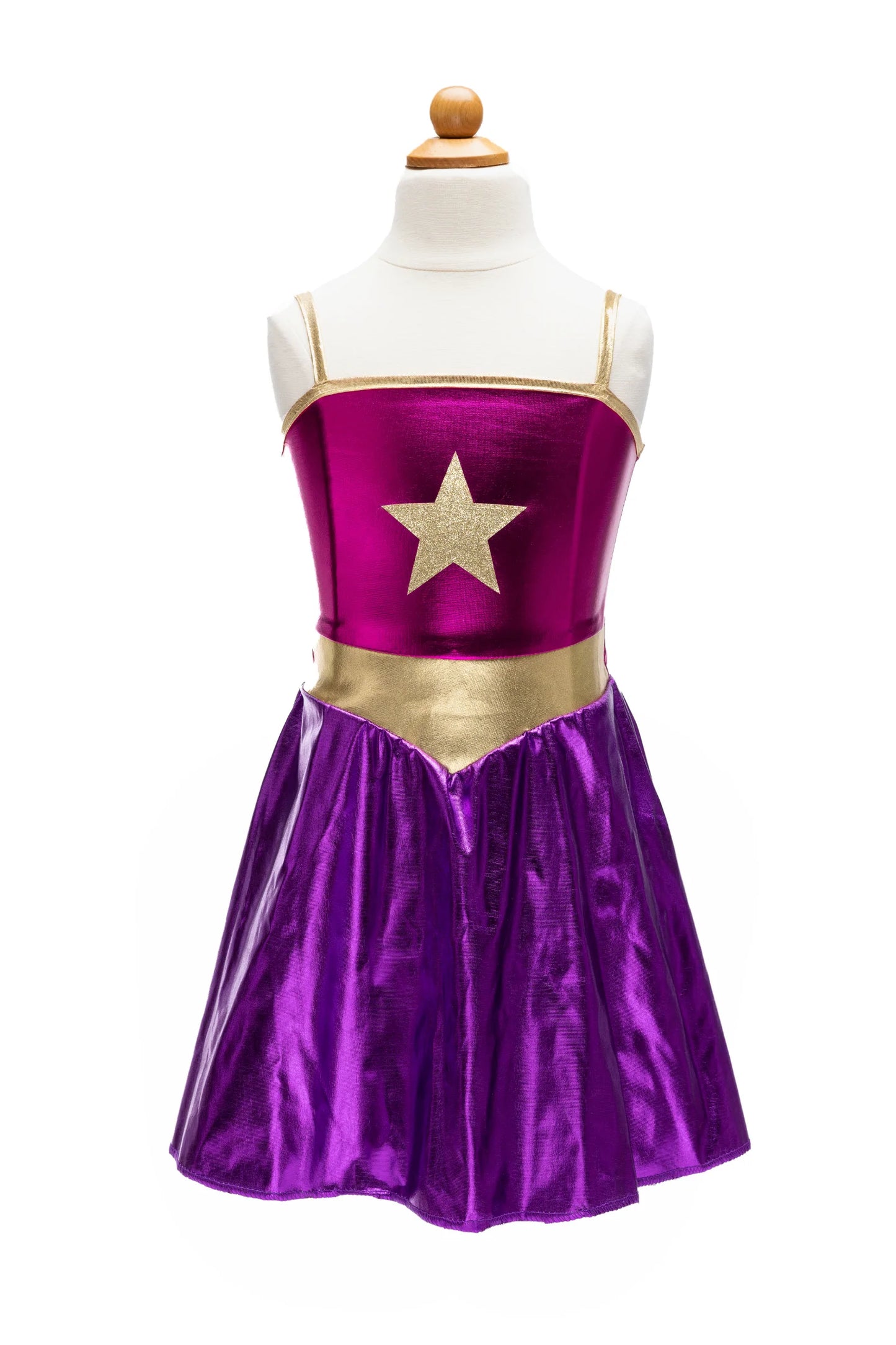 Dress Up - Superhero Star Dress, Cape, & Headpiece (Pink/Purple)