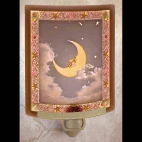 Night Light - Man in the Moon Curved Colored Porcelain