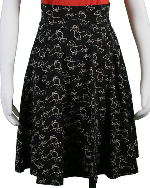 Last One - XS: Women's Skirt - Carnaby In Dachshund Dog
