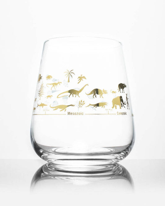 Wine Glass - Geologic Time Scale Gold Foil