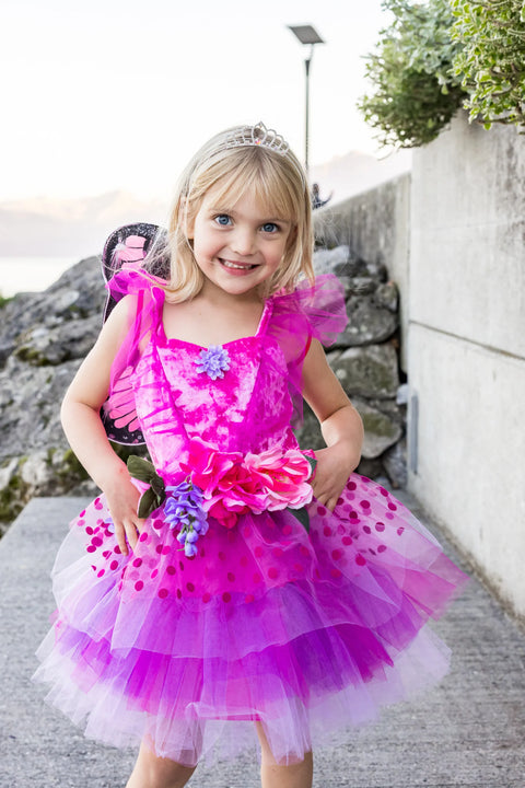hot pink fairy dress Girls Hot Pink Fairy Costume: Tulle Dress, Wings & Headband