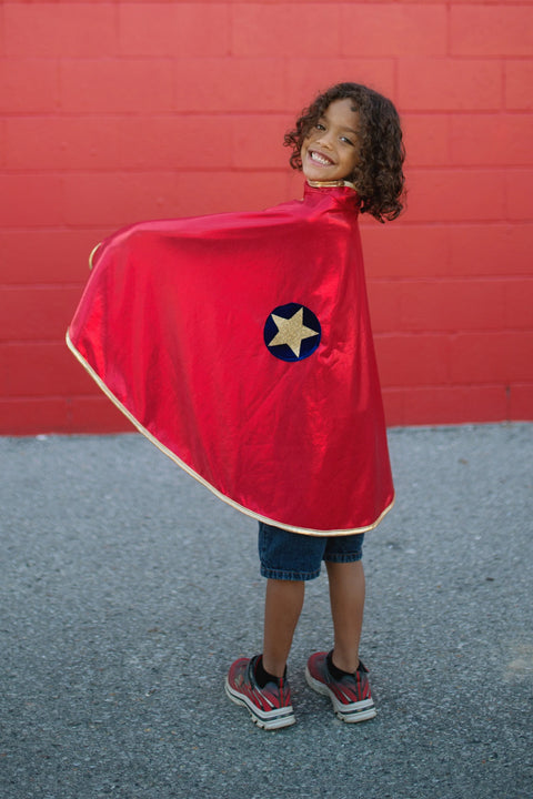 Dress Up - Wonder Cape Reversible Red/Gold