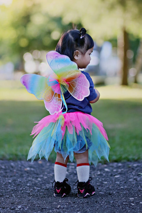 Dress Up - Neon Rainbow Skirt, Wings & Wand