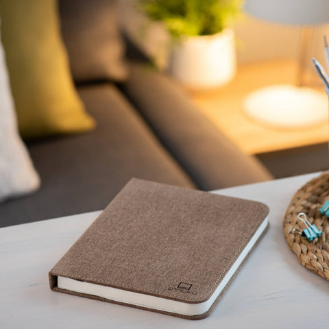 Smart Light - Linen Fabric Book Large Coffee Brown