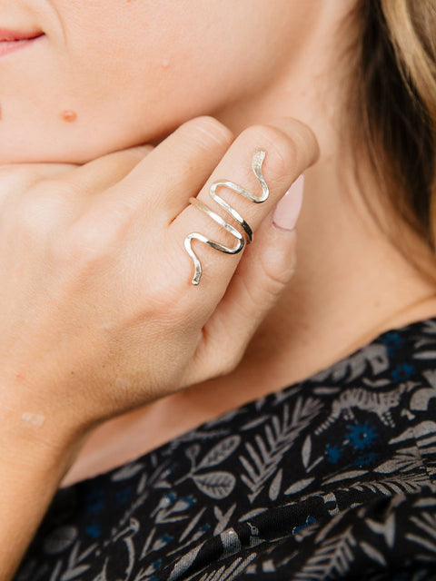 Ring - Serpentine Silvertone