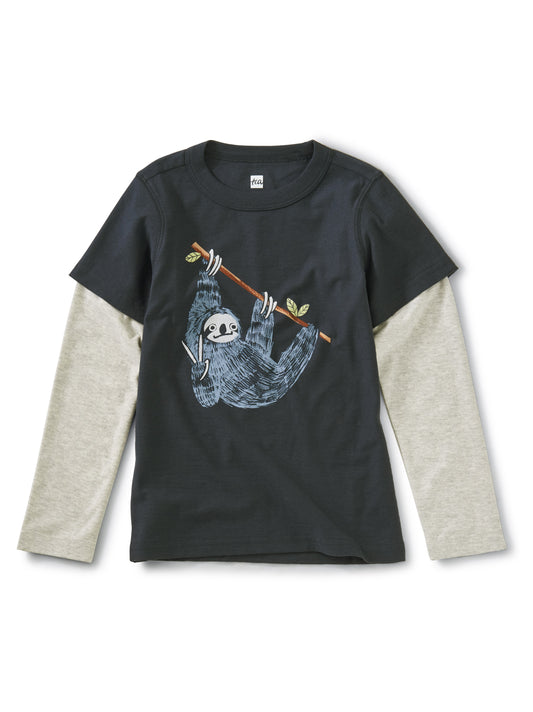 Last One: 5Y - Tee (Long Sleeve Layered) - Hanging Out Sloth