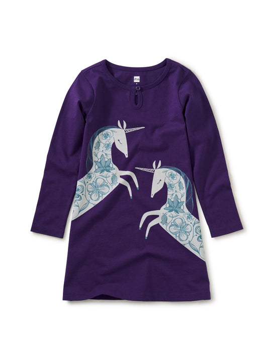 Last One - Size 2T: Dress (Long Sleeve) - Unicornia