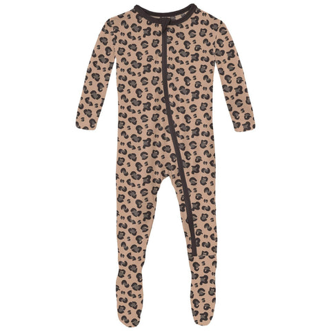 Footie (Snaps/Zipper) - Suede Cheetah Print