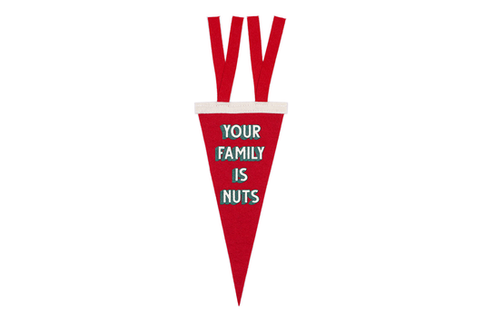 Mini Pennant - Your Family Is Nuts Red