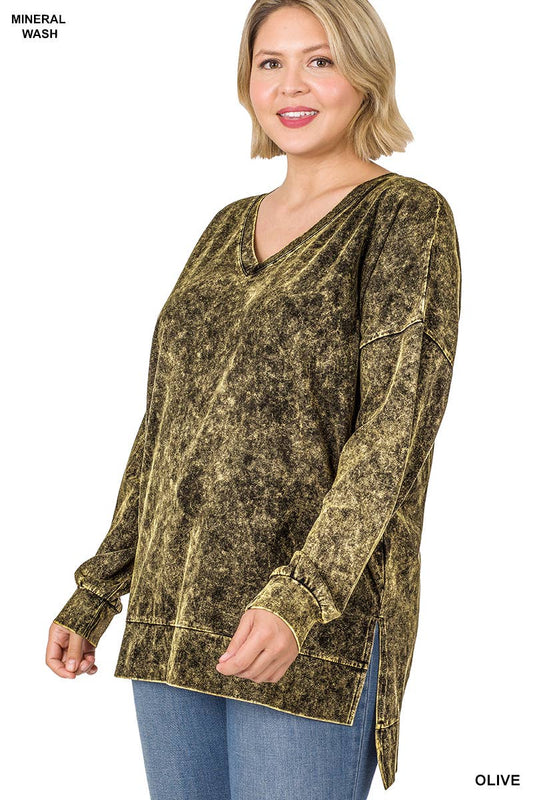 Tunic (Plus Size) - Mineral Wash Olive
