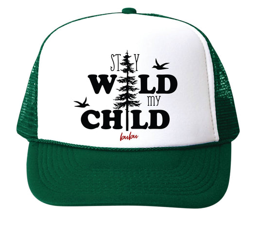 Bubu - Stay Wild My Child White / Green Trucker Hat