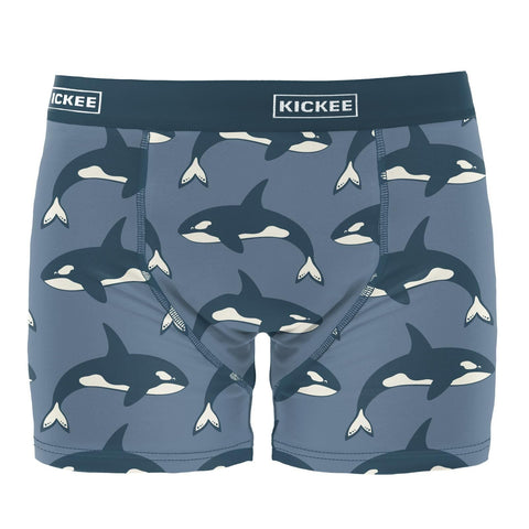 Last One - Size 3XL: Men's Boxer Briefs - Parisian Blue Orca