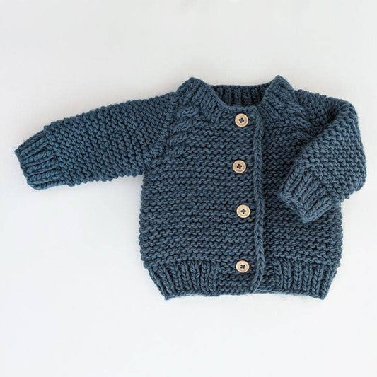 Cardigan Sweater - Slate Garter Stitch