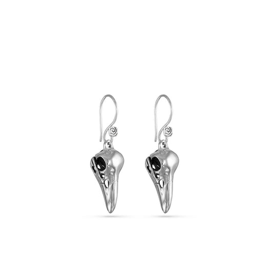 Jewelry - Raven Skull Earrings (Silver)