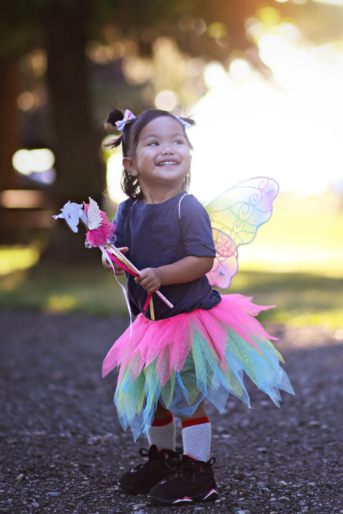 Dress Up - Neon Rainbow Skirt, Wings & Wand