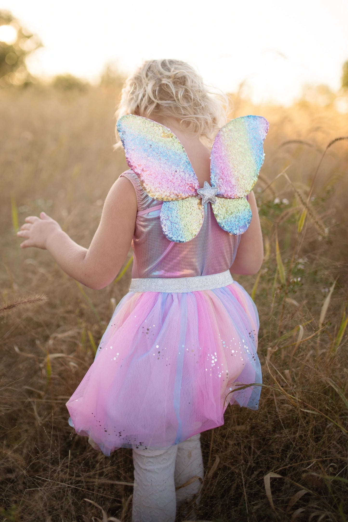 Dress Up - Rainbow Sequin Skirt, Wings & Wand