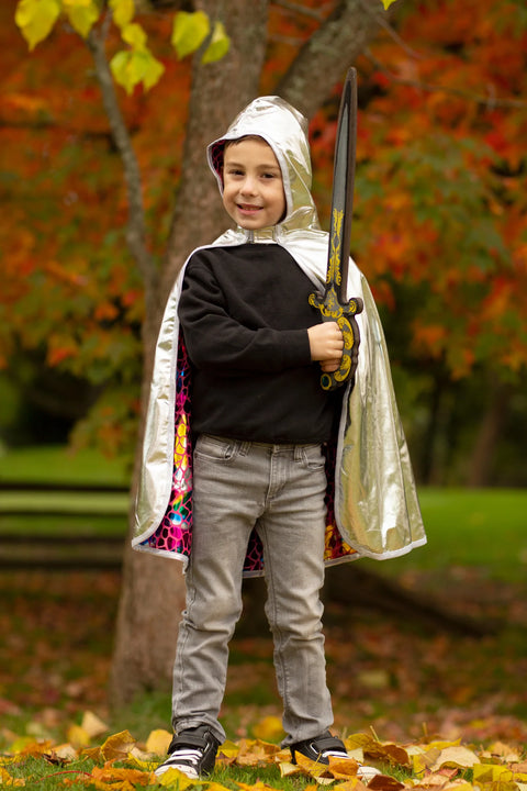 Dress Up - Rainbow Dragon / Silver Knight Reversible Cape