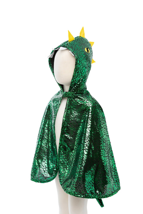 Dress Up - Dragon Cape with Hood Metallic Green