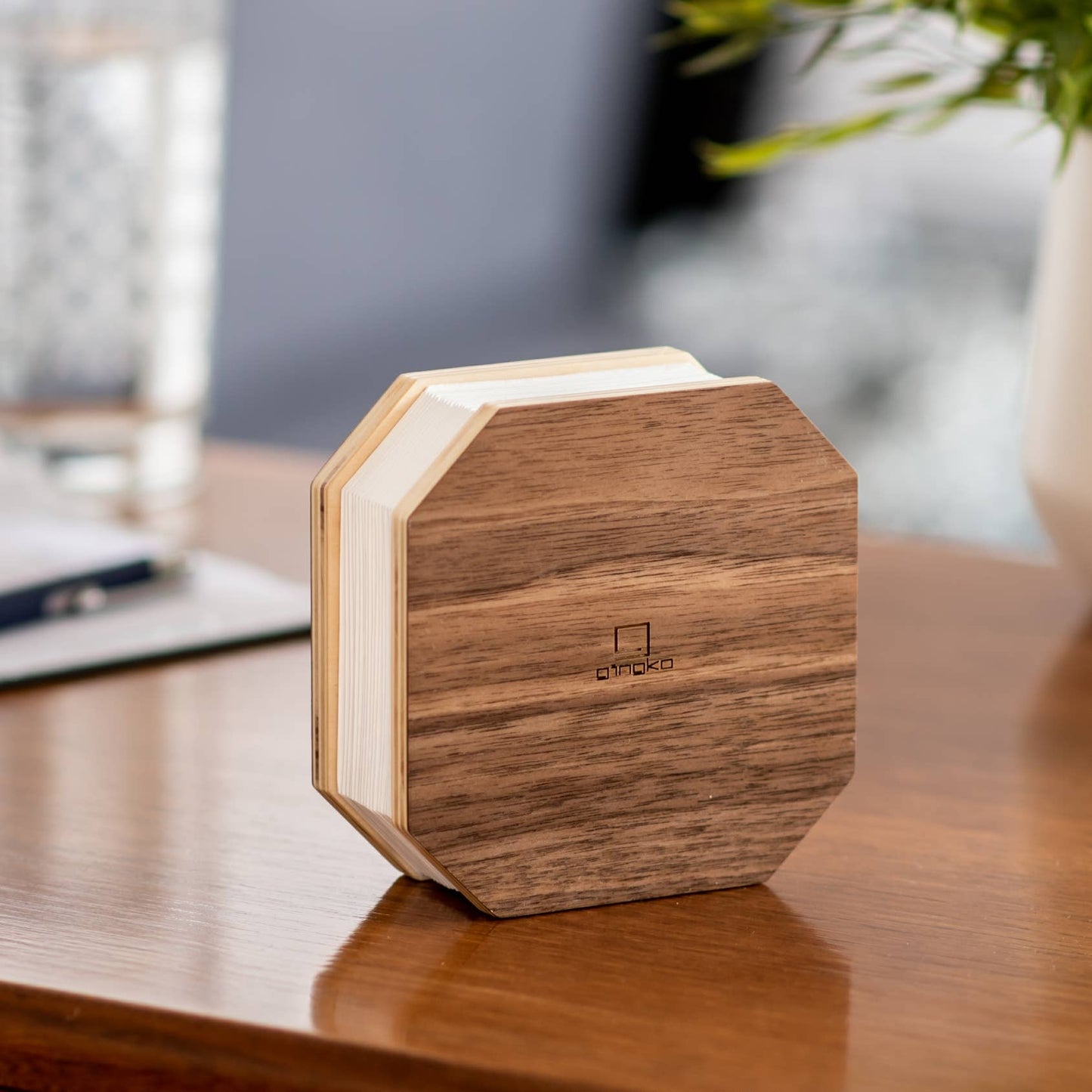 Smart Lamp - Walnut Accordion