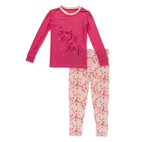 Last One - Size 4T: 2 Piece Pajama Set - Peach Blossom Music Class