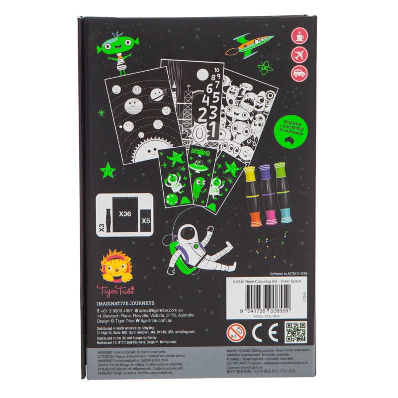 Activity Book - Coloring Outer Space Neon Set