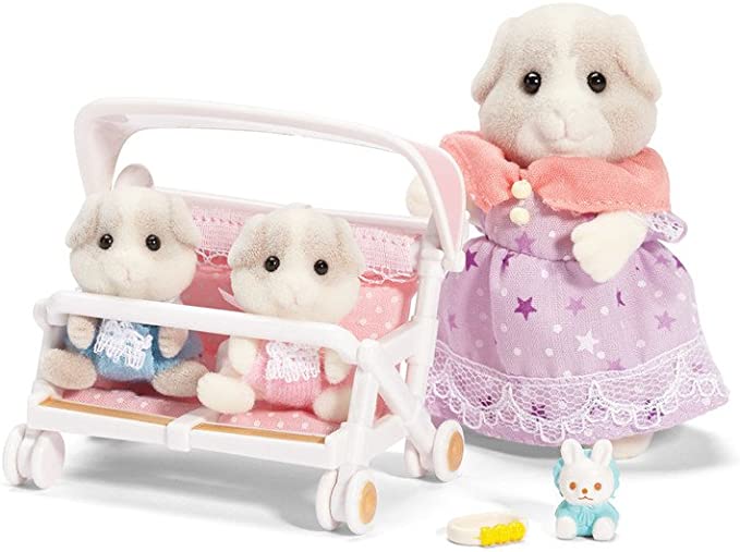 Calico Critters - Patty & Paden's Double Stroller Set