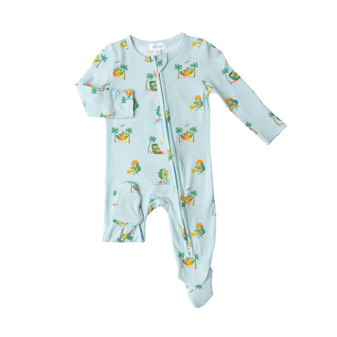 Footie (Zipper) - Beach Avocados